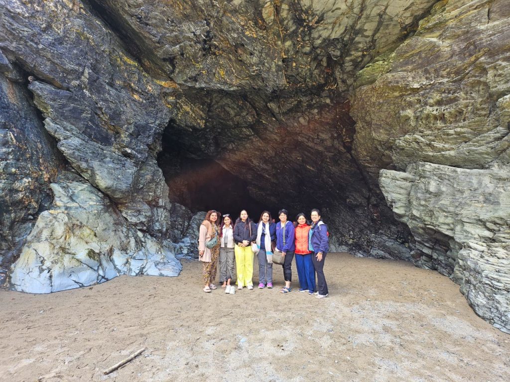 LaiiSorcerer Glastonbury Retreat participants with Laii Durve at Merlin's Cave